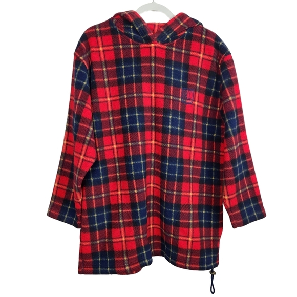 Lauren Ralph Lauren Tops - Lauren Ralph Lauren Vintage Red Blue Plaid Fleece Pullover Hoodie Womens Small